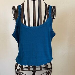 Colsie Blue Lace Trim Camisole
